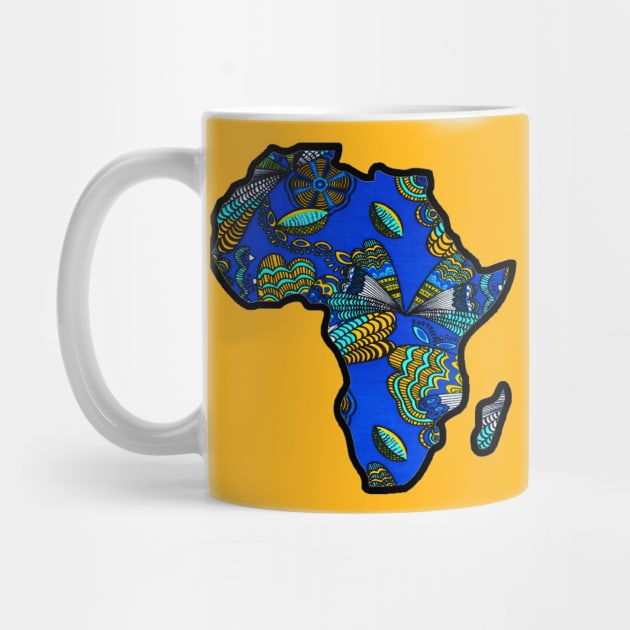 Blue butterfly Africa Map by artbyomega